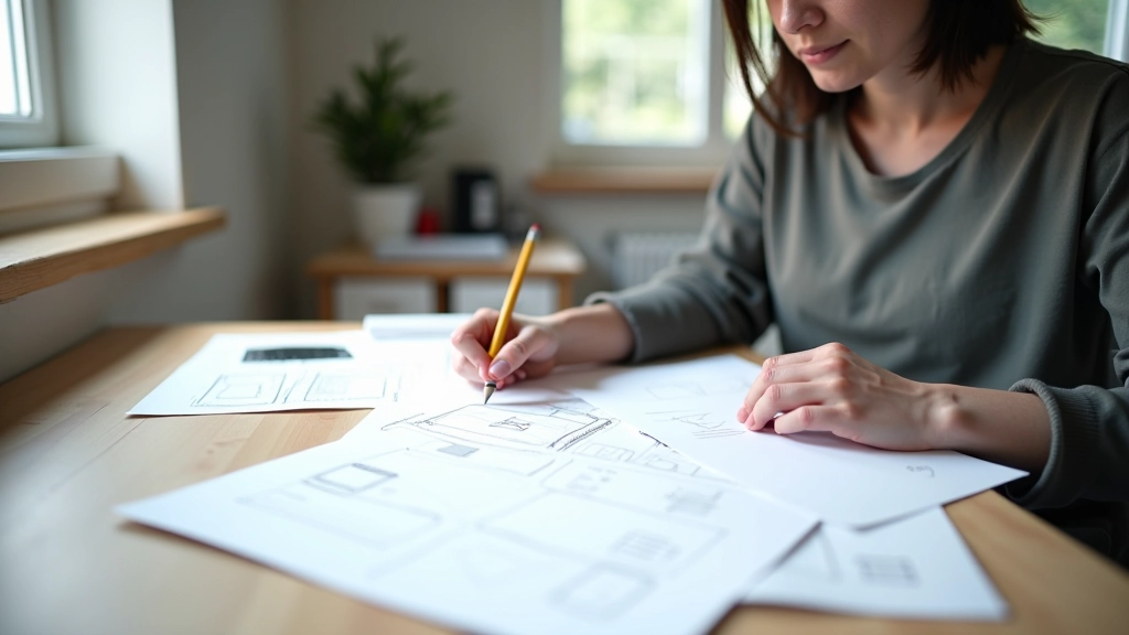 Wireframe sketches showing mobile layout constraints and progressive feature expansion to larger screens