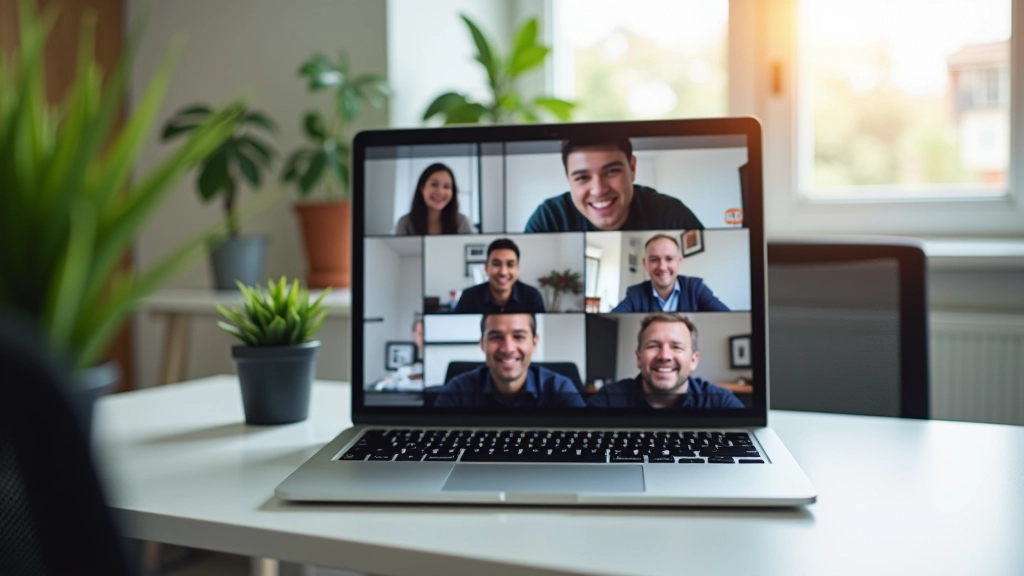 Remote team video call showing multiple people on screens collaborating on design testing