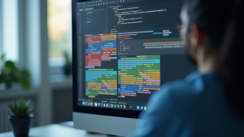 Monitor screen displaying flexible grid layout with columns adjusting to different widths