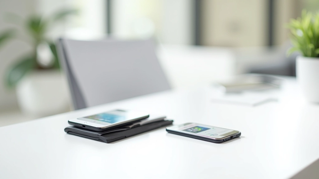 Multiple devices on white desk showing responsive websites at various breakpoints and screen sizes